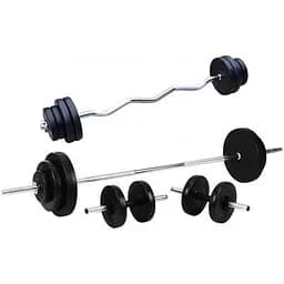 Штанга + гантелі RN Sport 80 кг 4 грифи диски + рукавички