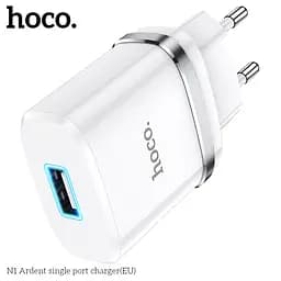 Адаптер живлення зарядне HOCO Ardent single port charger N1 1USB 12 W (Safety Certified) чорне - мініатюра 6