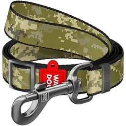 Повідець для собак Waudog Nylon, малюнок Мілітарі, регульований, розмір S, 152-183х1,5 cм