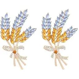 Брошь пшеница набор 2 шт. колосок символ Украины желто-голубой