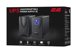 2E Джерело безперебійного живлення DD2000, 2000VA/1200W, LCD, USB, 2xSchuko - мініатюра 4