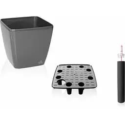 Вазон Plastkon Quadrato Flower Lover із системою автополиву 25x25x24 см глянцевий антрацит - мініатюра 2