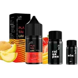 Набір компонентів для самозамісу сольової рідини WES Platinum 30 мл Melon Strawberry Banana Диня Полуниця Банан 0-50 мг (17402)