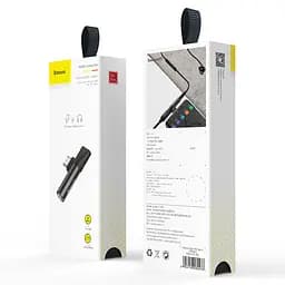 Кабель-перехiдник Baseus L41 Type-C input for Type-C female connectors+3.5 мм female чорний - мініатюра 2