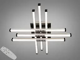 Сучасна стельова LED-люстра Diasha 2532WH+BK dimmer білий + чорний, 60 Вт, з пультом і димером, 68 см, до 10m2