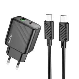 Адаптер сетевой HOCO Type-C to Type-C cable Sunlight dual-port charger CS23A |1USB/1Type-C, 30W/3A, PD/QC|