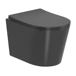 Унитаз подвесной Imprese Jess Rimless темно серый матовый с сидением Soft Close i11330MG