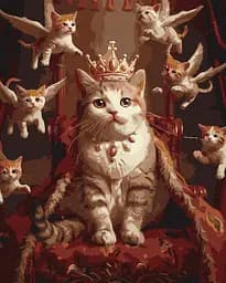 Набір для розпису по номерах Королівська кішка, 40x50 см, КНО6643