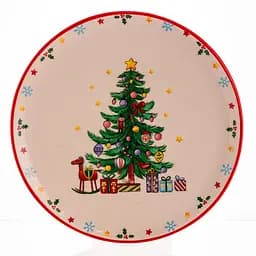 Новорічна тарілка з порцеляни Ø21.5 (см) тарілка на різдво тарілки різдвяні Yiwu CR-1-2