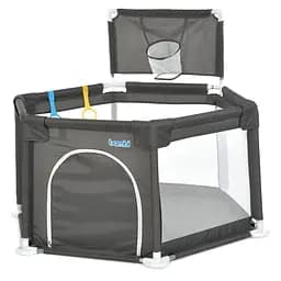 Детский манеж MR 1340-G, Серый, с баскетбольным кольцом