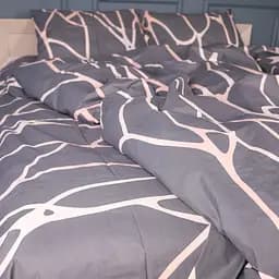 Простынь MirSon Silver Branch бязь серо-розовый 150 х 220 см (2200013007784)