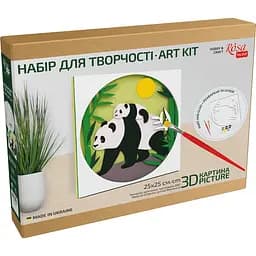 Картина 3D, Панди , МДФ ґрунтоване, 4 шари, 25х25см, ROSA Talent - мініатюра 2