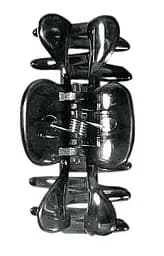 Затиск для волосся Titania пластмасовий, 6 см, чорний, 2 шт. (8020-2 B)