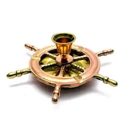 Свічник-попільничка Штурвал 17х17х6 см бронза