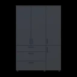 Шафа для одягу Doros Торн Антрацит 3 ДСП/3Ш (штанга) 135х51.6х200 (44900493) - мініатюра 9