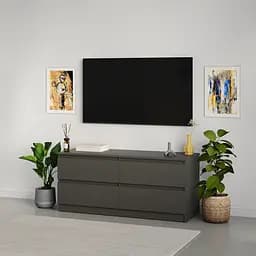 Тумба під телевізор MebelStar Нео 4Ш 120x43x53 см Антрацит (MBS-1274)