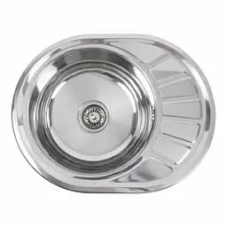 Кухонна мийка з нержавіючої сталі Platinum поліровка 5745 (0,8/180 мм), R, Polish - мініатюра 6