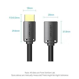 Подовжувач HDMI 2.0 Vention 1м 4K@60Hz, 1080p@120Hz 18 Гбіт/с HDR 3D Чорний (AHCBF) - мініатюра 7