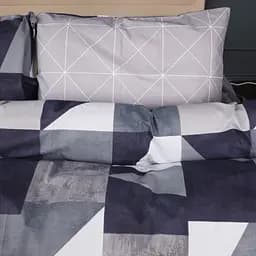 Наволочка MirSon Ranforce Elite Geometrica 50x50 см серо-синяя (2200011702674)