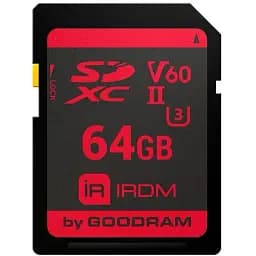 Карта памяти Goodram SD 64Gb IRDM SDXC V60 UHS-II U3 ​​Retail (IR-S6B0-0640R11)