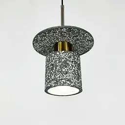 Підвіс Terrazzo Cylinder із сірим бетонним плафоном 20 см в стилі Ар-деко Line.F MJ 162-200 BK - мініатюра 7