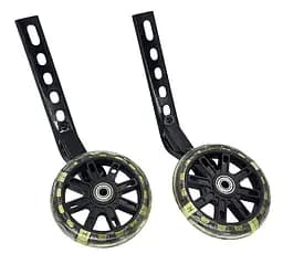 Опорні (тренувальні / додаткові) світлодіодні колеса для дитячого велосипеда 12'-20' чорний (G0000999)