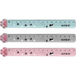 Линейка Kite Paws пластиковая с глитером 15 см 1 шт. в ассортименте (K23-020)