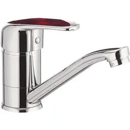 Змішувач для умивальника Cron Magic 004 вилив з червоною ручкою 15 см (CR0151)