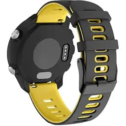 Ремінець для Garmin Forerunner 55 Forerunner 245 Forerunner 645 - чорно-жовтий ширина кріплення 20мм силікон Watchbands Rage (W37-8WB10332488)