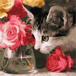 Картина по номерам "Пушистый исследователь" ©art_selena_ua Идейка KHO6804, 40х40 см