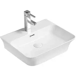 Умивальник накладний керамічний Mixxus Premium Bevel-0201 з переливом 485x410x125 мм MP6480, Білий