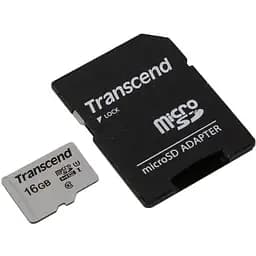 Карта памяти Transcend 300S microSDHC 16 GB UHS-I + SD адаптер (TS16GUSD300S-A)