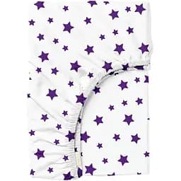 Простирадло Cosas на резинці 80х200 purple stars, фіолетовий (StarVioletWhite-3011_80x200x20)