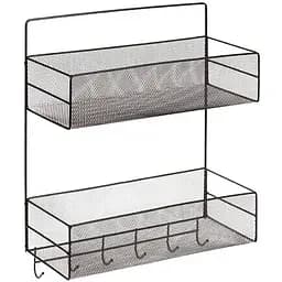 Полка настенная Stenson TD01335-L 36x15x44.5 см 2 яруса черная (25587)