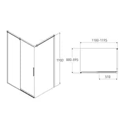 Душова кабіна Volle Libra 120x90 (без піддону) 10-22-244glass, Хром, Універсальна, тонований, хром - мініатюра 7