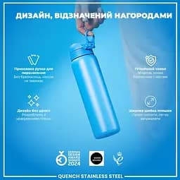 Пляшка для води ION8 металева 1200 мл Stainless Steel Blue (I8SS1000BLU) - мініатюра 4