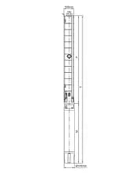 Насос відцентровий свердловинний DONGYIN 6SP17-22 380В 13кВт H 242(176)м Q 400(300)л/хв Ø145мм +пульт (з 3х частин) (7777093) - мініатюра 6