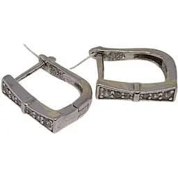 Серебряные серьги Подиум Бантик с фианитами. GE1158