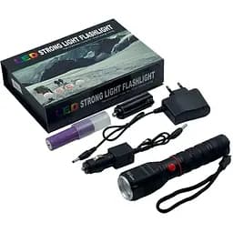 Ручной фонарь RB-212 алюминиевый сплав со зумом 3 режима аккумулятор 18650 и батарейки 3 ААА