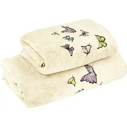 Набір рушників Koloco Метелики, мікрофібра, 140х70 см, 90х50 см, бежевий (60070)