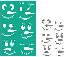 Трафарет багаторазовий самоклеючий №3057 Елементи та написи 13х20см серія Новий рік Rosa TALENT
