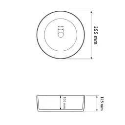 Умивальник VBI Prato white black marble matt накладний VBI-011409, Мрамор - мініатюра 4