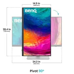 Монітор TFT 27" BenQ PD2730S, IPS, 5K, HDMI, DP, USB-C, USB-hub, HAS, Pivot, кол., білий (9H.LN7LA.TBE) - мініатюра 2