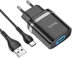 Адаптер сетевой HOCO Type-C Cable Ardent charger set N1 1 USB черный