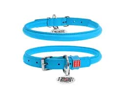 Ошейник для животных WAUDOG Glamour с QR паспортом, круглый, M голубой (35062)