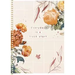 Зошит для записів Genius В5, в клітинку, спіраль, 80 л., Квіти (B5-SC-080-6095K)