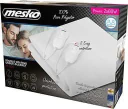 Електропростирадло Mesko MS 7420 двоспальне 2х60 Вт 150x160 4 рівні нагріву поліестер біла (MS7420) - мініатюра 2