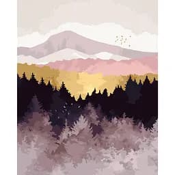 Картина по номерам Strateg ПРЕМИУМ Горы на рассвете с лаком размером 40х50 см SY6021