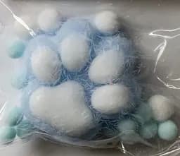 Іграшка-антистрес A-Toys Лапка котика велика 7 см синя з ворсом і пушком