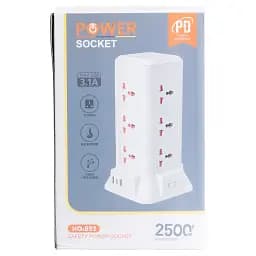 Мережевий фільтр-подовжувач TOWER 9 розеток LED-лампа 3USB + 1PD 2,8 метра Yiwu HP-5-5 - мініатюра 10